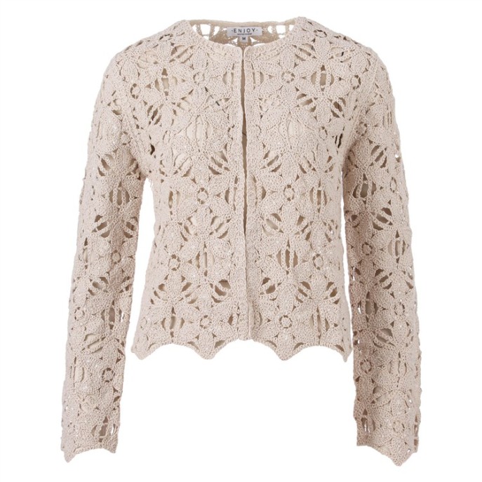 Enjoy Vest 892160 opengewerkt Beige